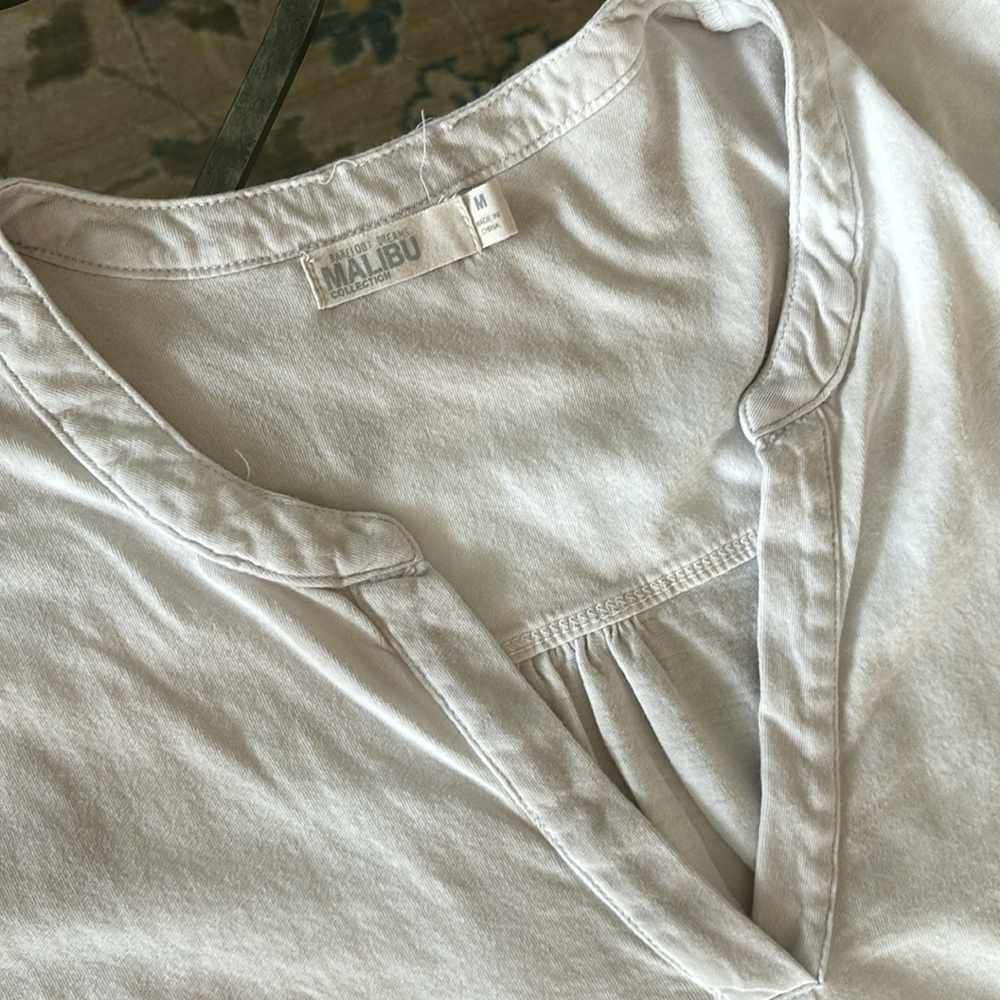 Barefoot Dreams Malibu Collection Dolman Short Sleeve Top ~ Grey Skies - Picture 4 of 6